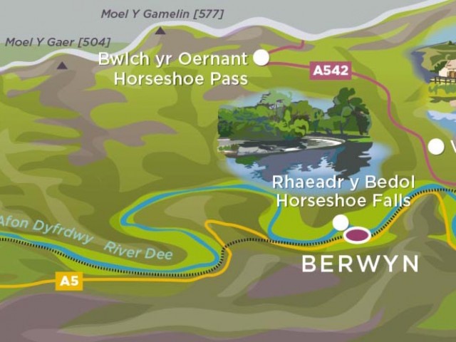Tourist 3D map of the Dee Valley