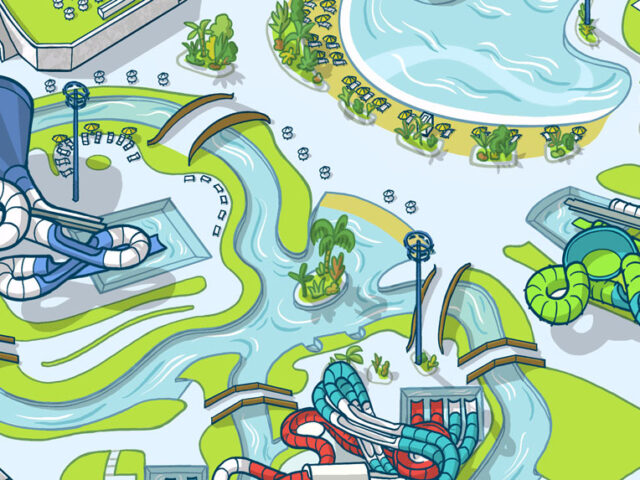 Waterpark 3D-style map