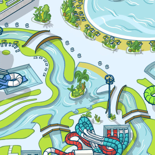 Waterpark 3D-style map