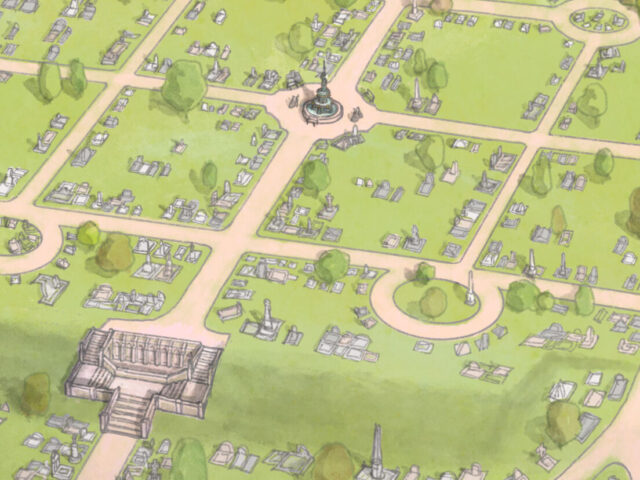 Victorian Cemetery Artist Impression