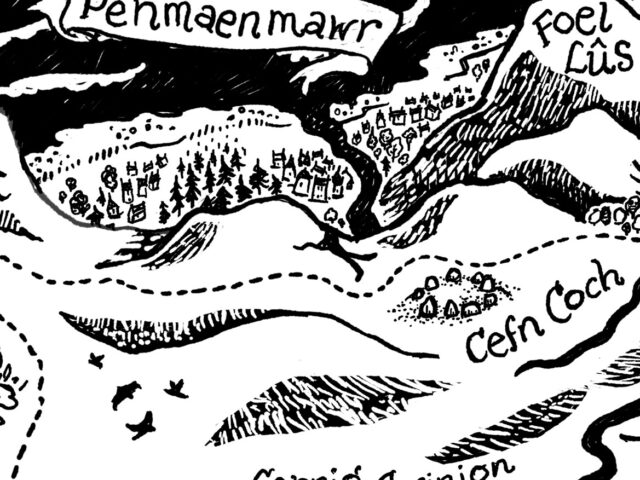 Fell Race map in the Moomins style